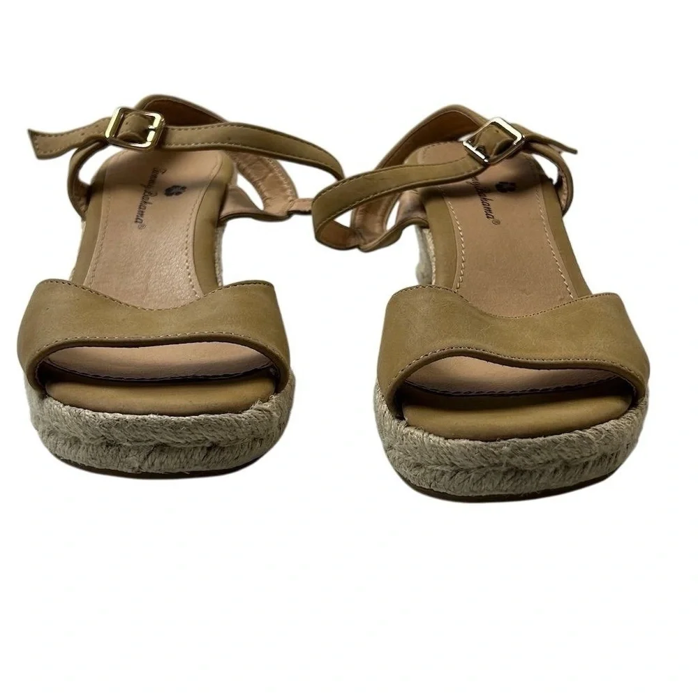 Tommy Bahama Caisy Tan Nubuck Wedge Espadrilles Sandals Size‎ 8.5